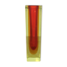 Vase Sommerso rouge et jaune, soliflore verre de Murano