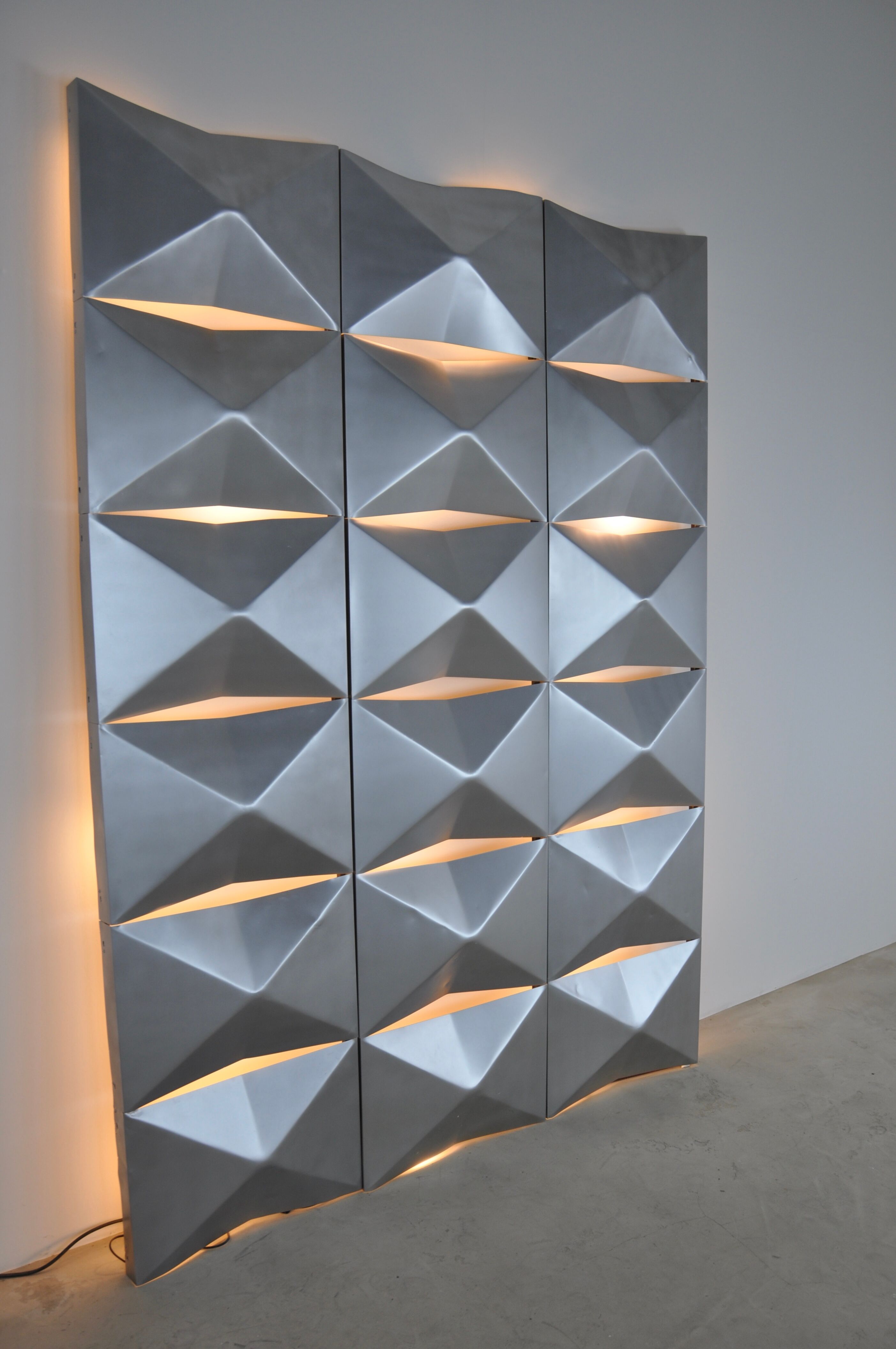 Aluminium modular wall mounted light panels 1960s