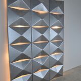 Aluminium modular wall mounted light panels 1960s