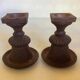 Pair of Médicis vase candlesticks in cast iron