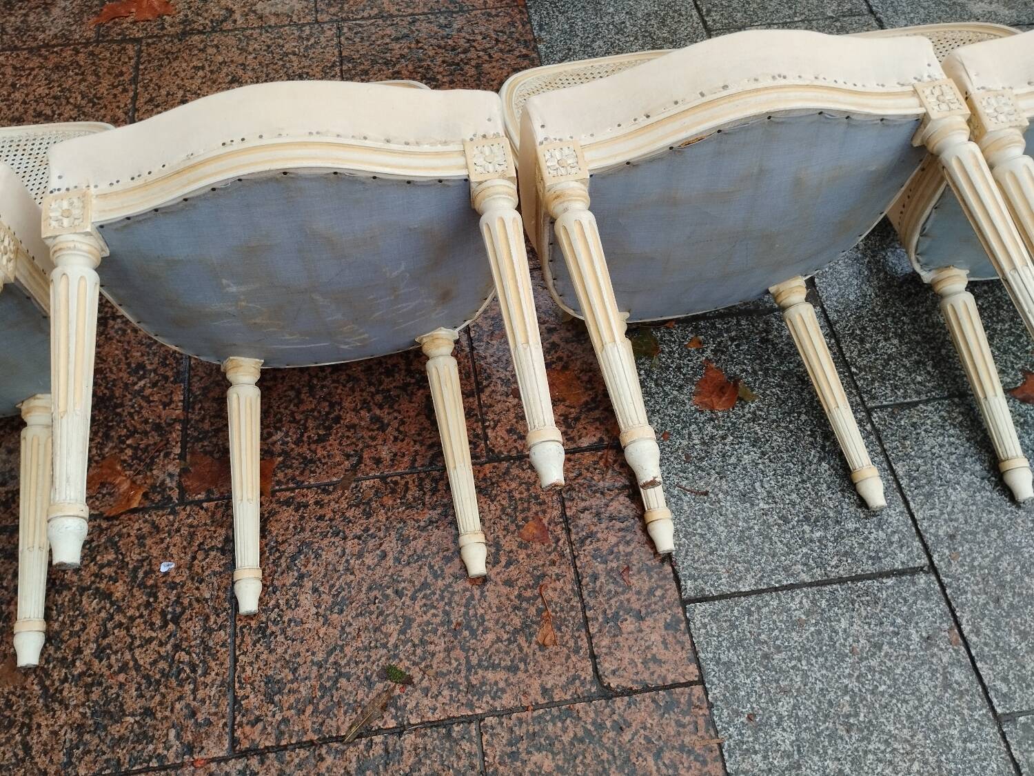 Beautiful set of six antique Louis XVI style chairs