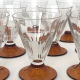 French Deco carafe with set of 12 apéro glasses