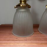 Pair of glass tulip wall sconces