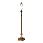 Golden wood floor lamp