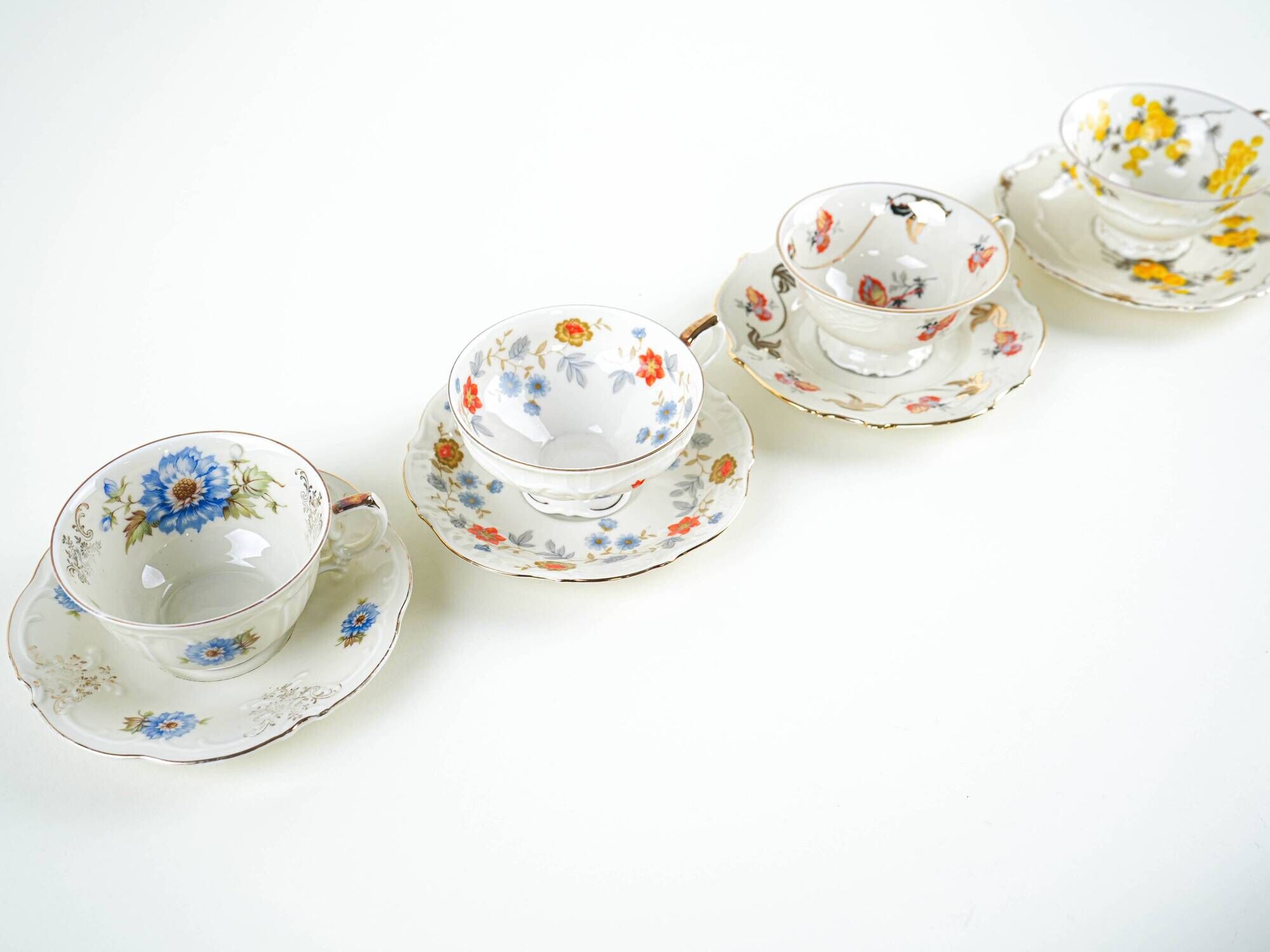 Set of porcelain cups, German design, 20th century, made in Germany