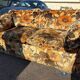 Vintage velvet convertible sofa