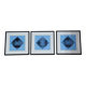 Trio Tableaux Vintage Art Optique - Victor Vasarely - Cadres 40x40cm