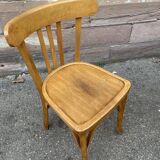4 chairs bistro Baumann curved wood 1960