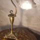 antique art nouveau bronze lamp with molded glass petals 43x25 cm
