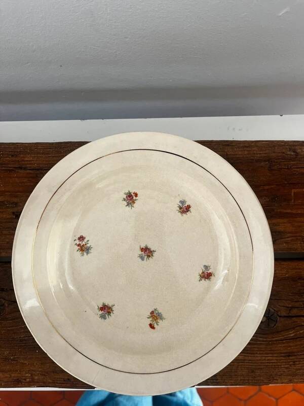 Set of 2 floral porcelain soup plates