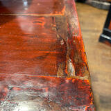 Low cabinet in red lacquered elm
