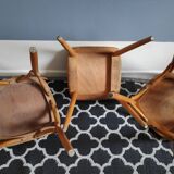 Chairs and stool stamped Luterma varnished wood