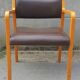 Fauteuil Wikhahn, années 60/70, bois et skaï, moderniste, vintage