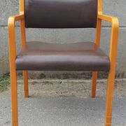 Wikhahn chair, 60s/70s, wood and skai, modernist, vintage