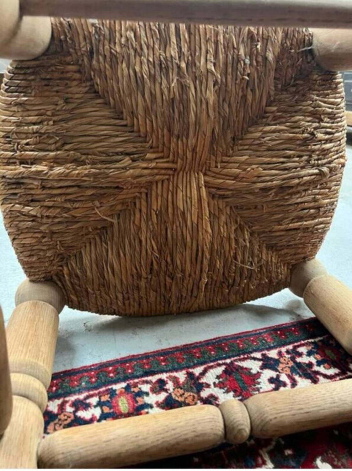 Pair of Dudouyt straw chairs