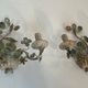 Pair of Wall Lights with Floral Basket in Painted Sheet Metal. Italian Work. Circa 19.