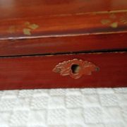 Small lacquered wooden box or jewelry box decorated with birds and branches. China? Japan?