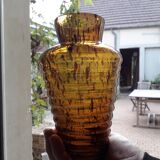 Vintage amber glass vase