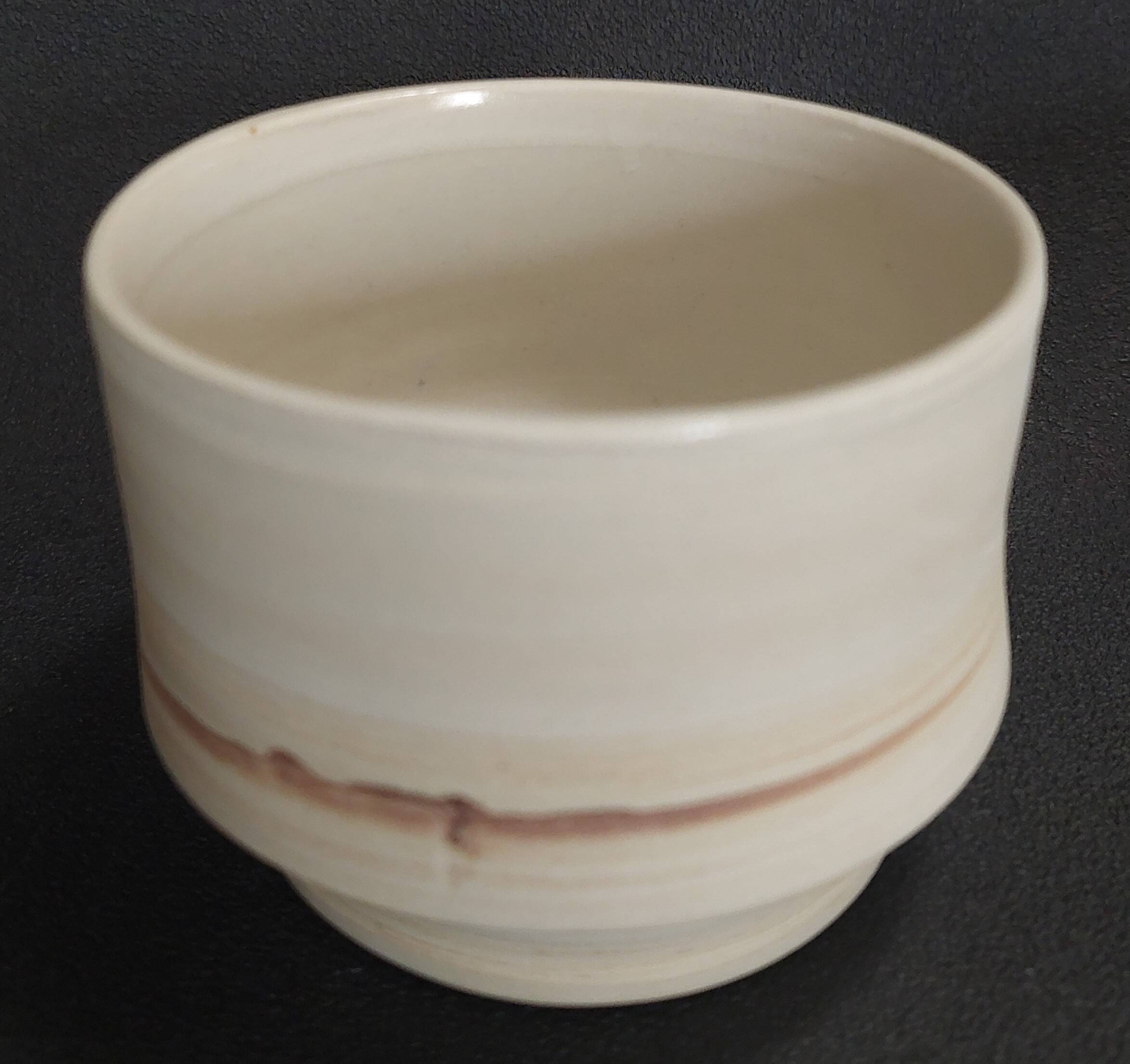 Vintage matcha bowl, stoneware, handcrafted, signature to be identified.
