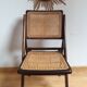 Vintage wood chair and folding cannage 60s