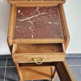 Art Deco style bedside table in solid oak, 1930s