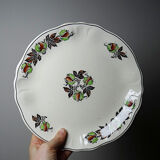 Antique compote dish "Marrons" Longchamp earthenware, polychrome ironstone.