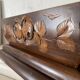 Art Deco jardinière in carved wood, decorated with roses.