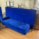 Blue velvet sofa Philippe Starck model Royalton