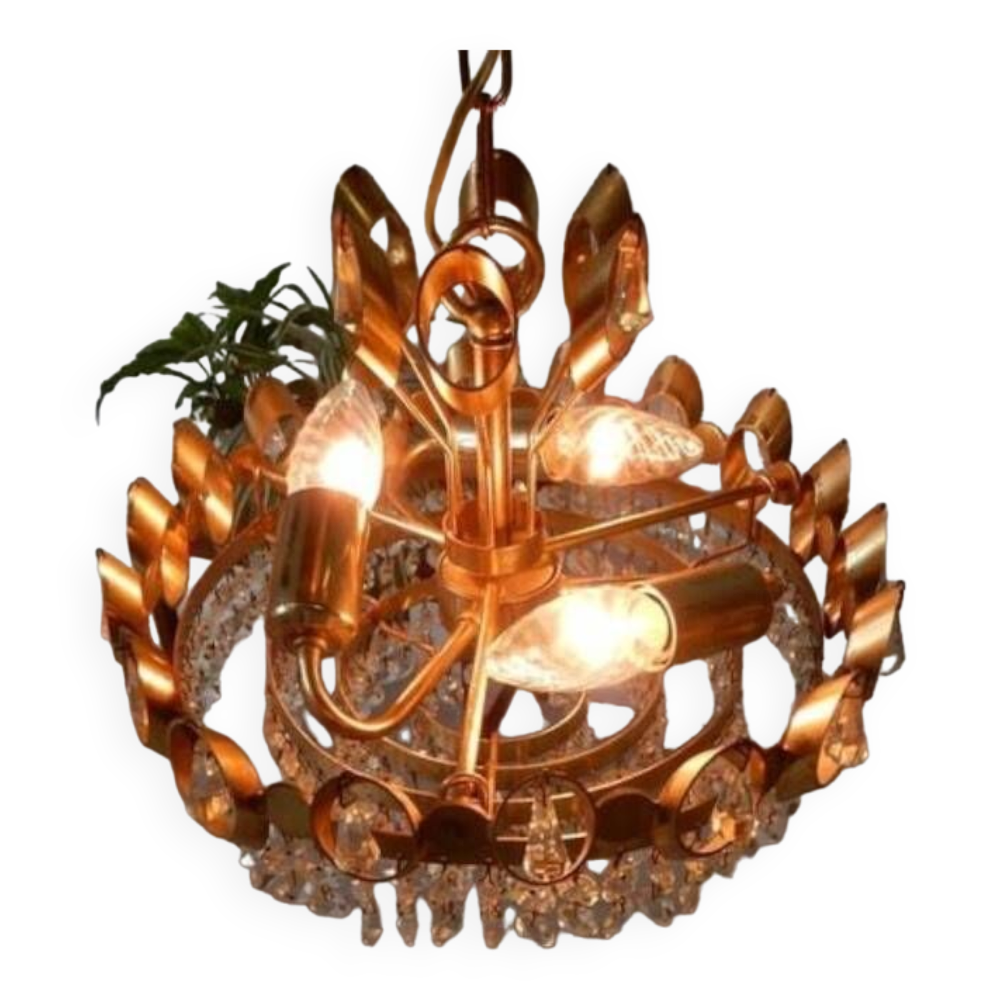 Lampe à suspension  vintage Palwa .