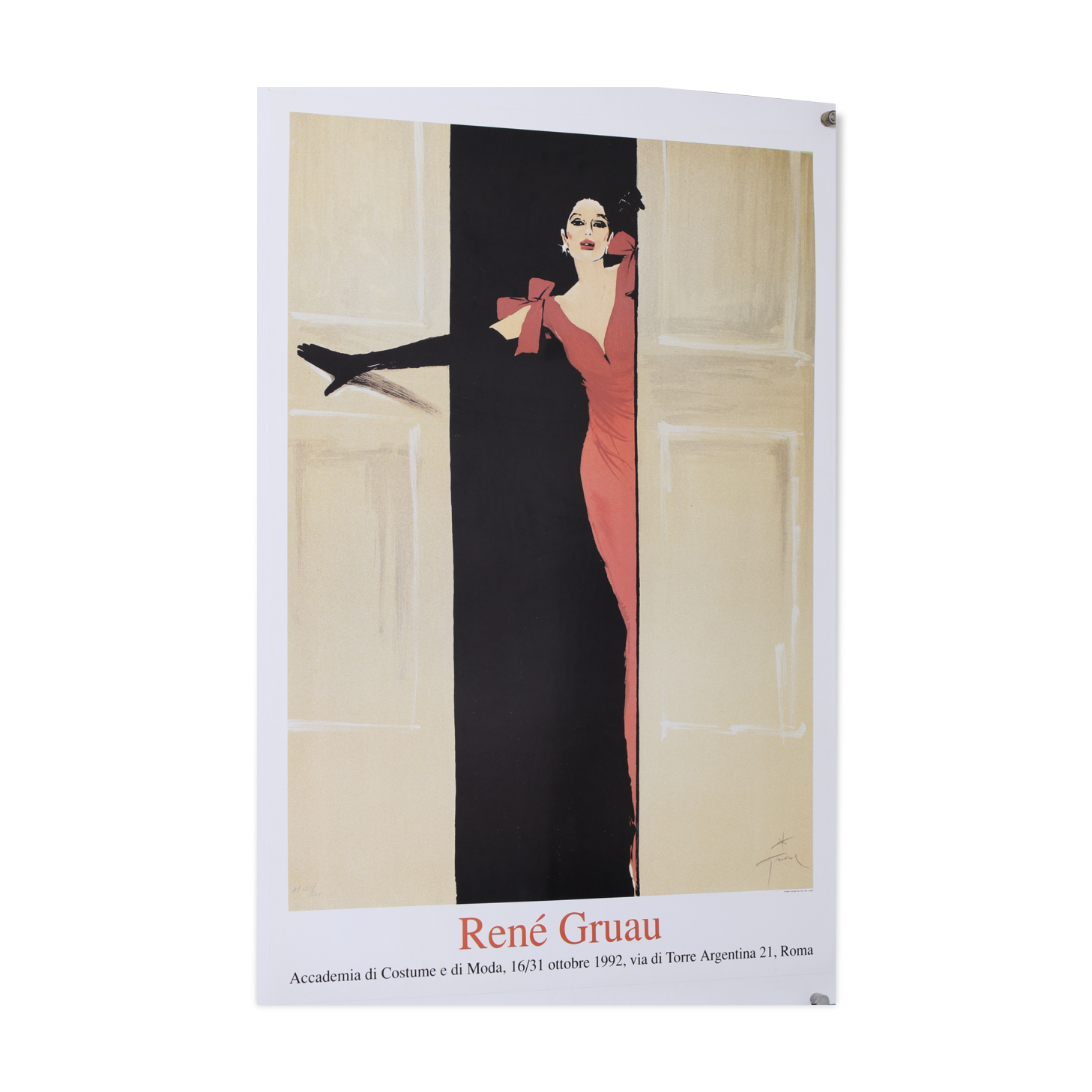 Gruau René exposition academia di costume e di moda rme 1992 90x64cm affiche
