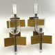 Mid-Century Modern set of eight brass and chrome sconces by Sciolari. Italy 1970s