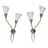 Pair of wall lights - Maison Arlus - Jean Royère style - Vintage