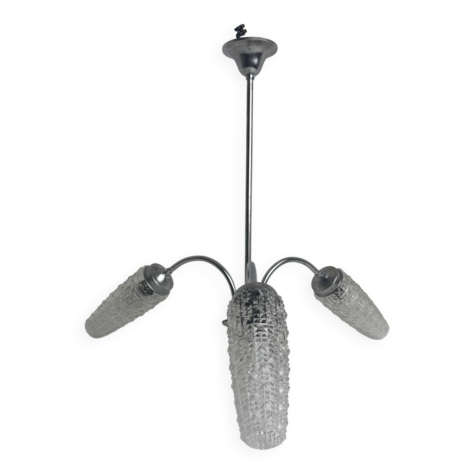 Antique 3-bulb vintage chandelier 1960