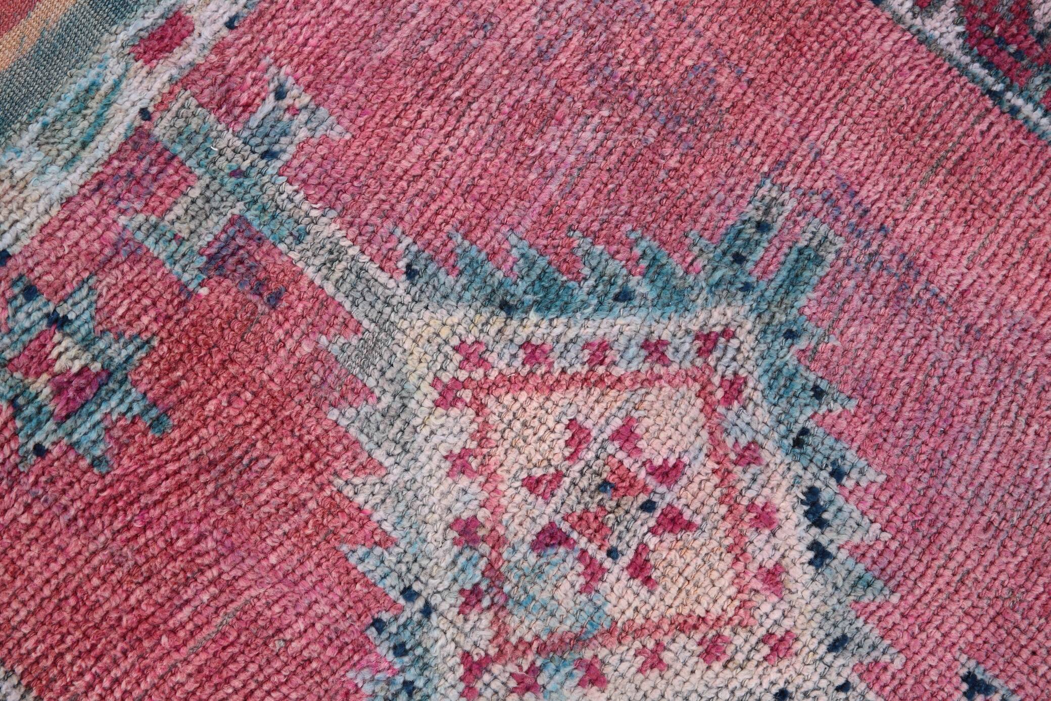 3x11 soft pink retro vintage runner rug, 89x334cm