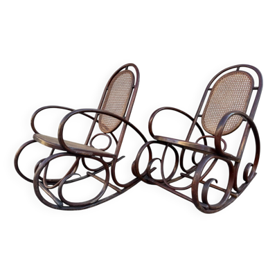 Set de 2 Rocking-chairs Style Thonet 19’s