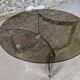 Table basse design Paul Legeard verre fumé et chrome