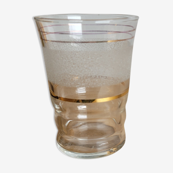 Verre à eau granité blanc et doré