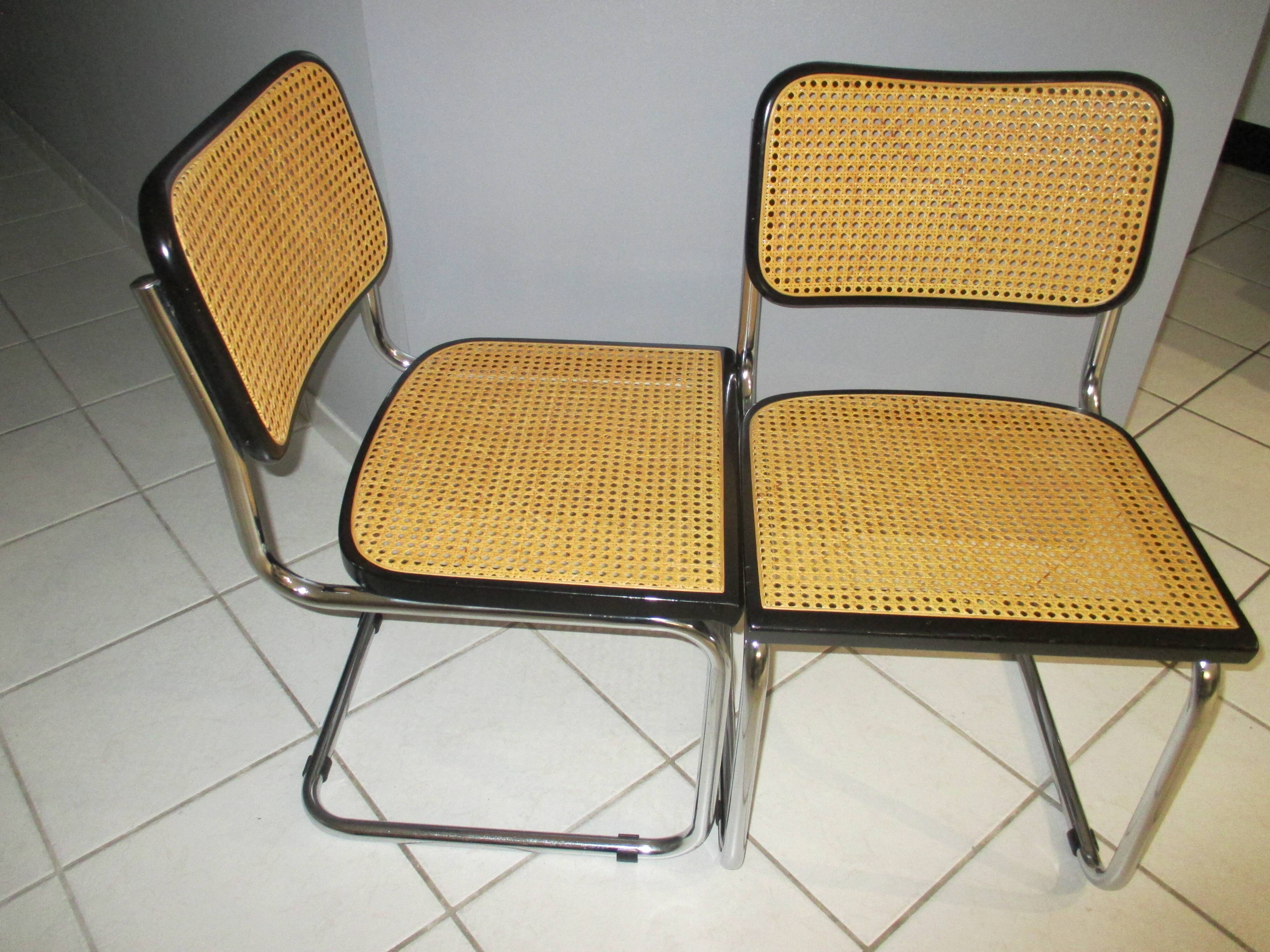 Paire de chaises Cesca B32 de Marcel Breuer 1980