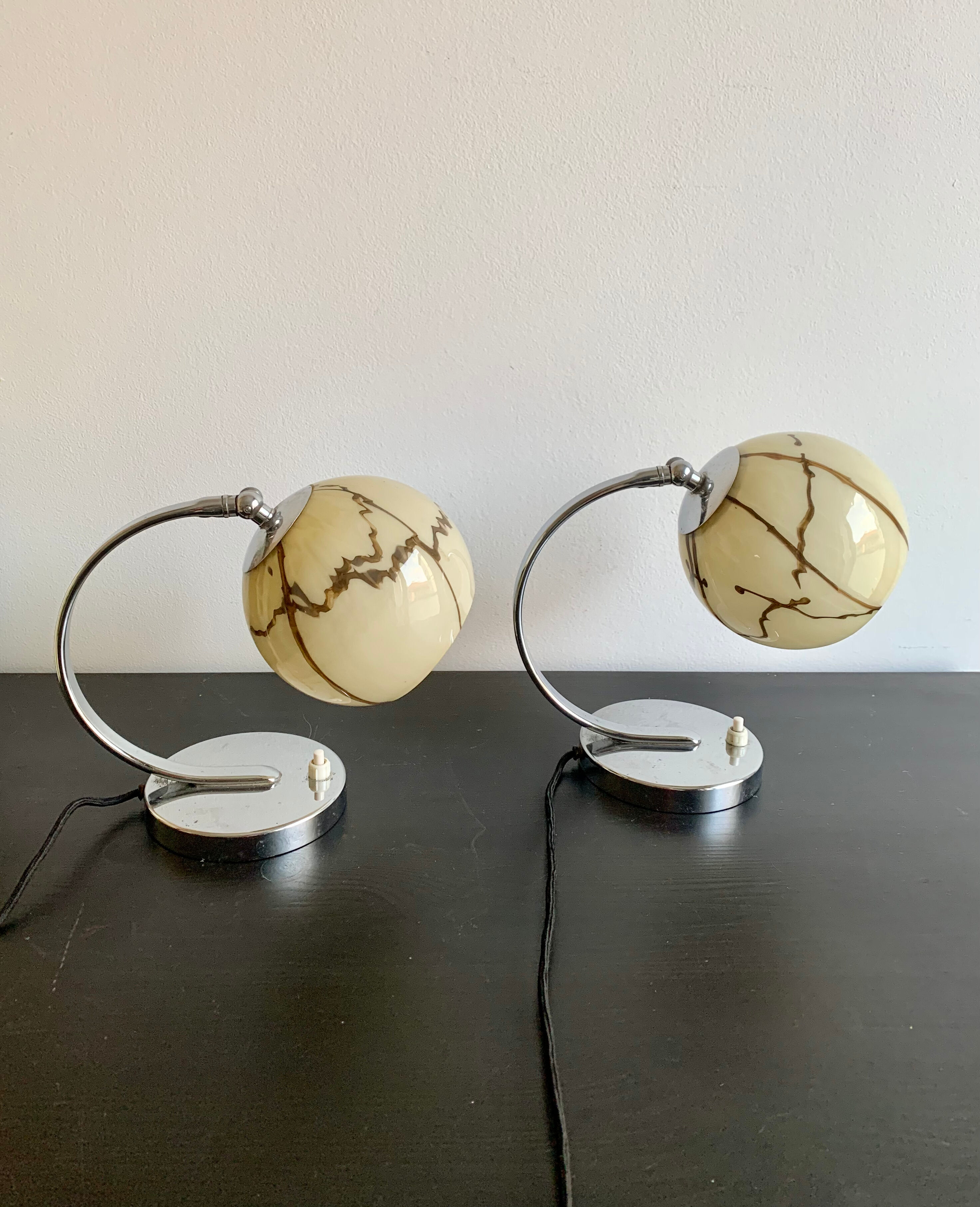 Pair of Art Deco lamps,  1950s