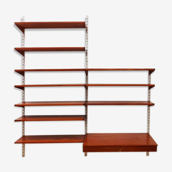 Kai Kristiansen Danish mid century compact floating teak wall unit and shelving set