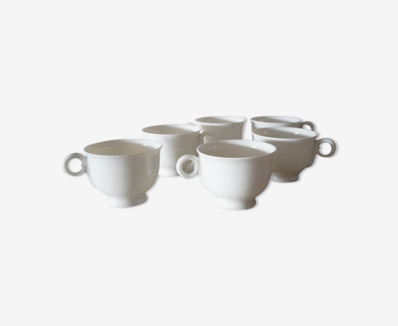 6 tasses à café moka Haviland, en porcelaine, années 1920
