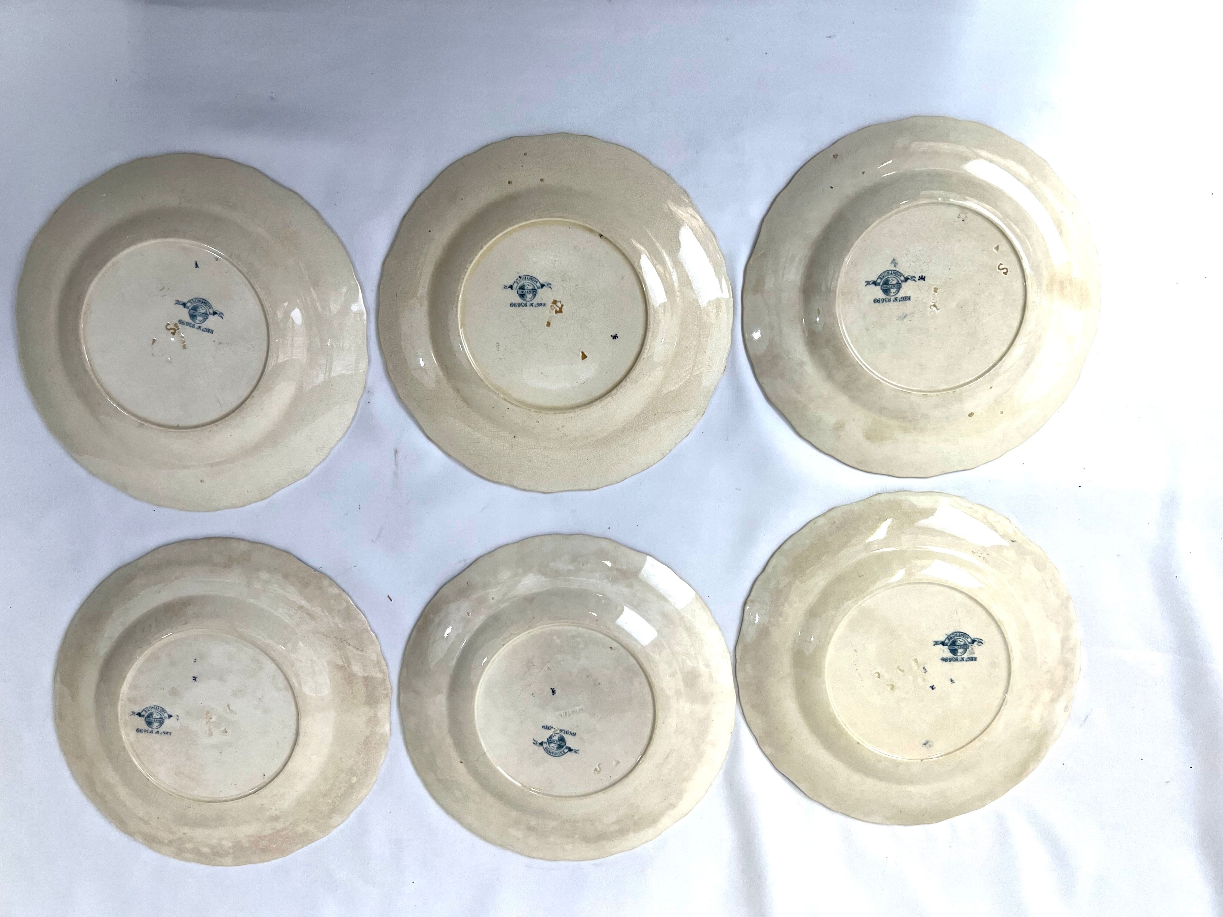 6 dessert plates minton montrose 19th