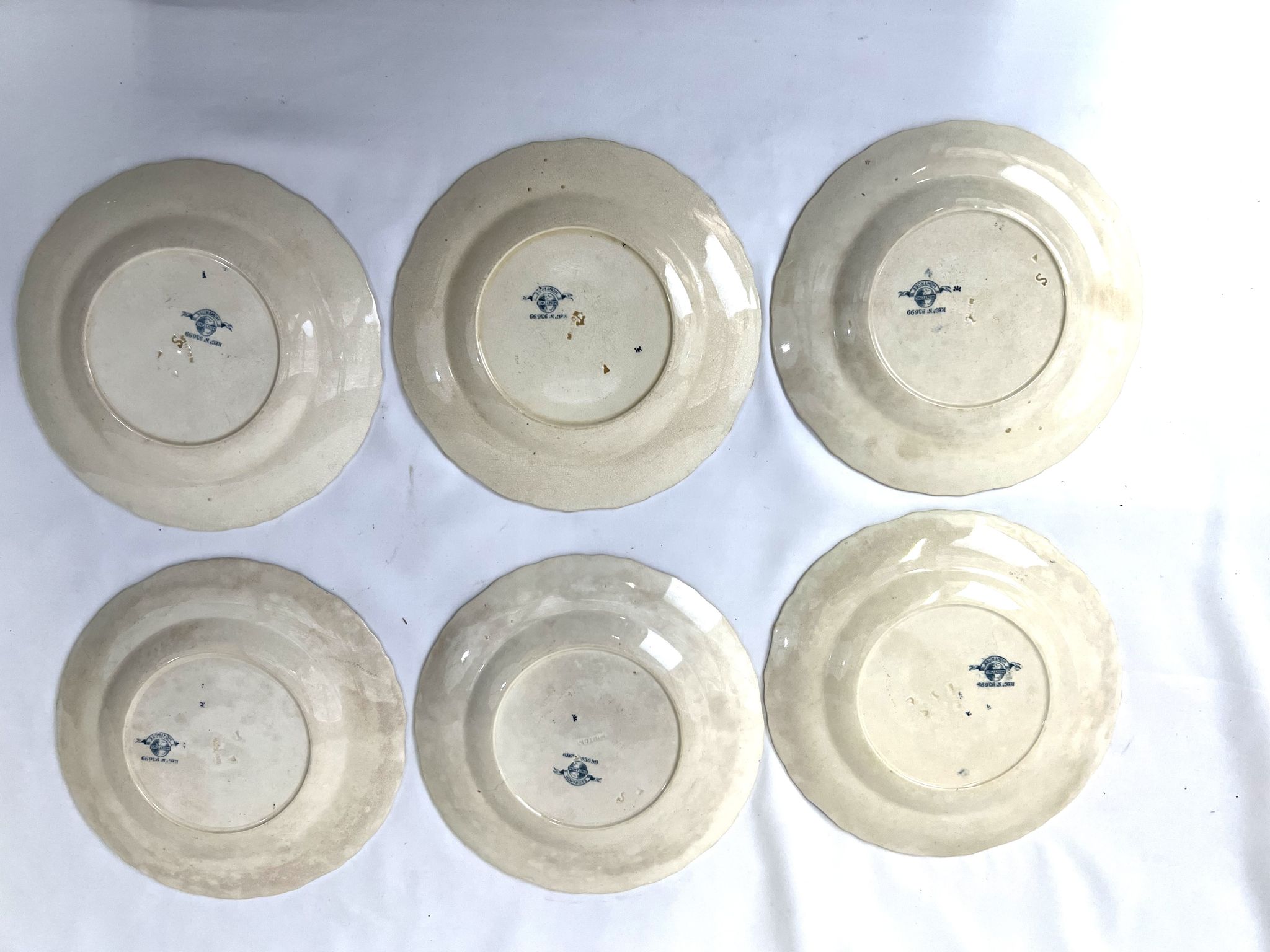 6 assiettes dessert minton montrose 19ème