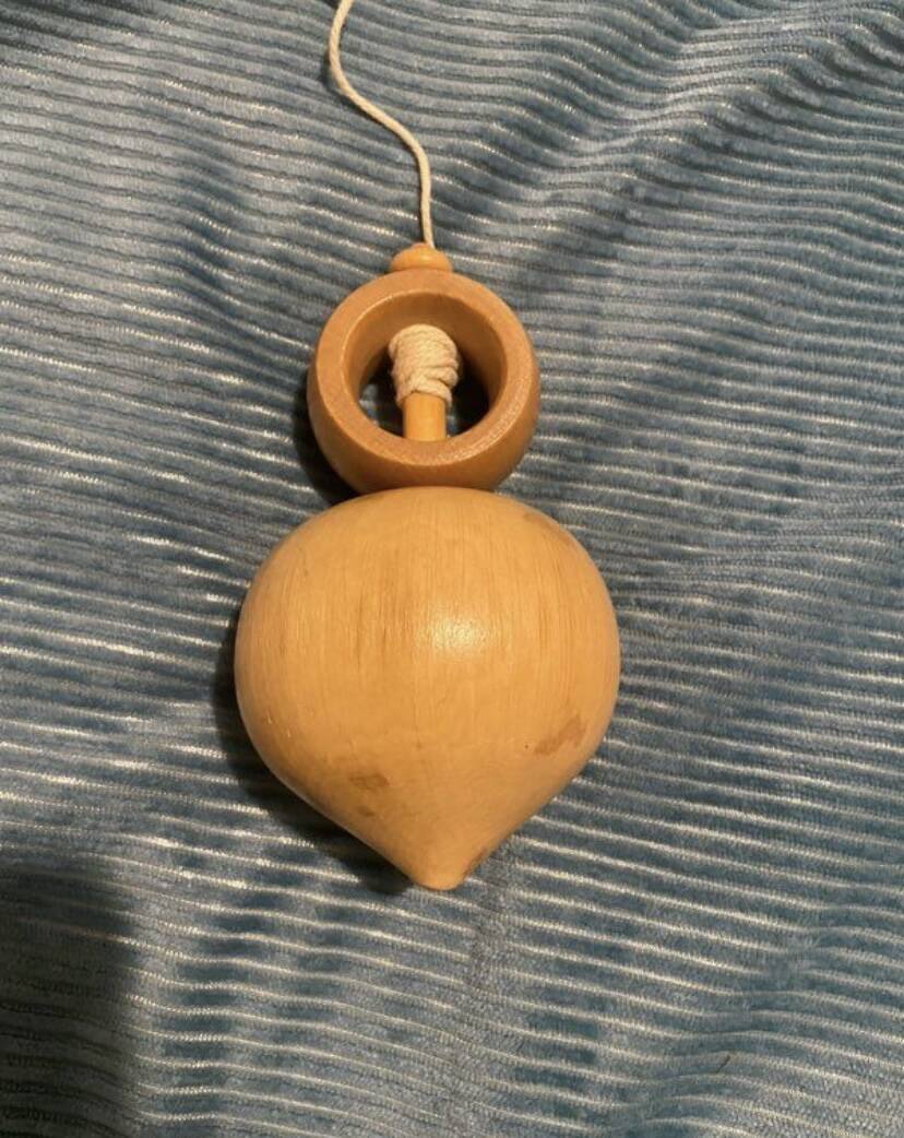 Vintage wooden spinning top