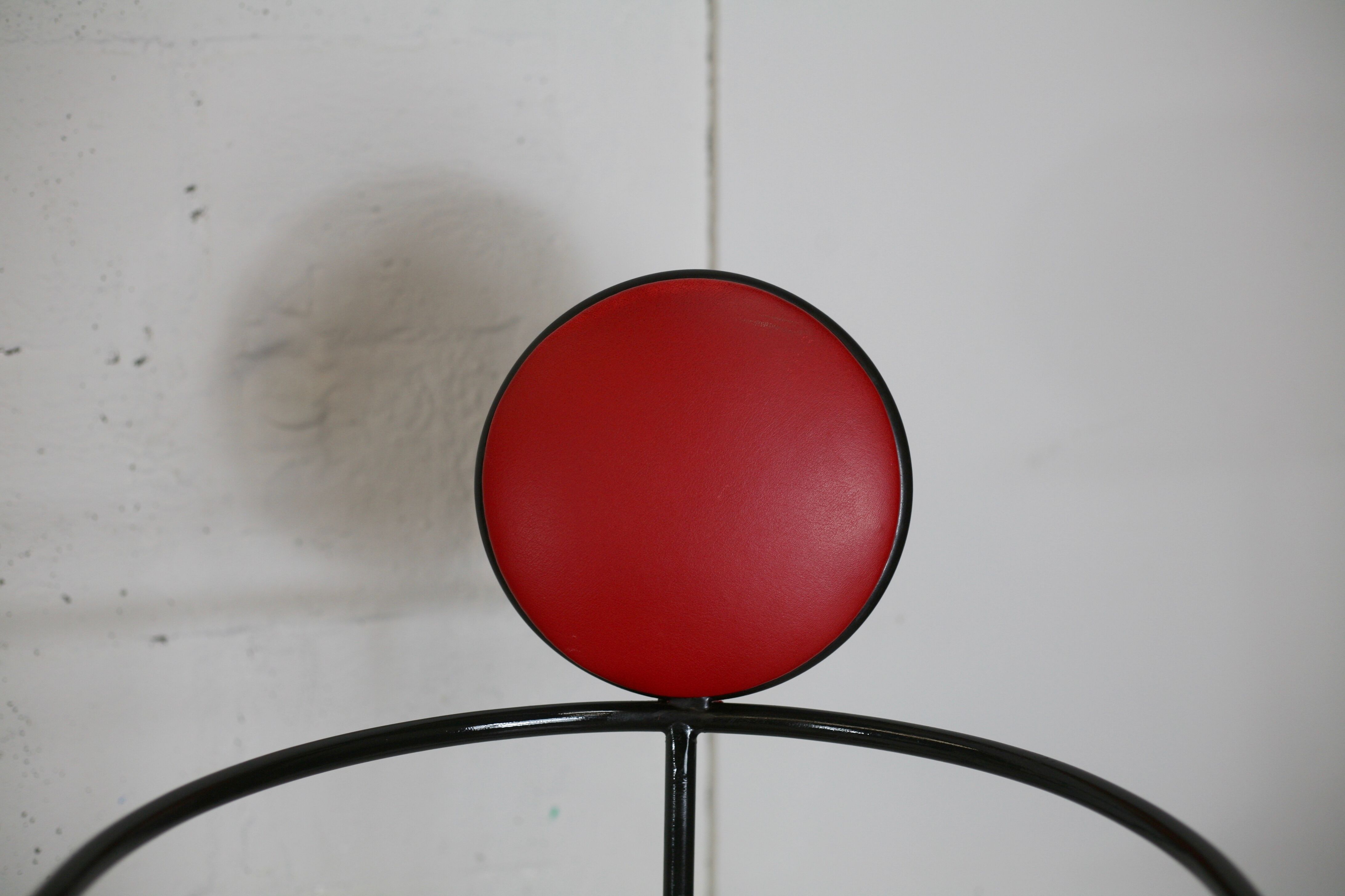 3 armchairs designs steel and leather, France, circa 1980