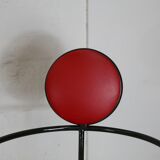 3 armchairs designs steel and leather, France, circa 1980