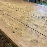 Table de ferme 19ème en sapin et châtaignier