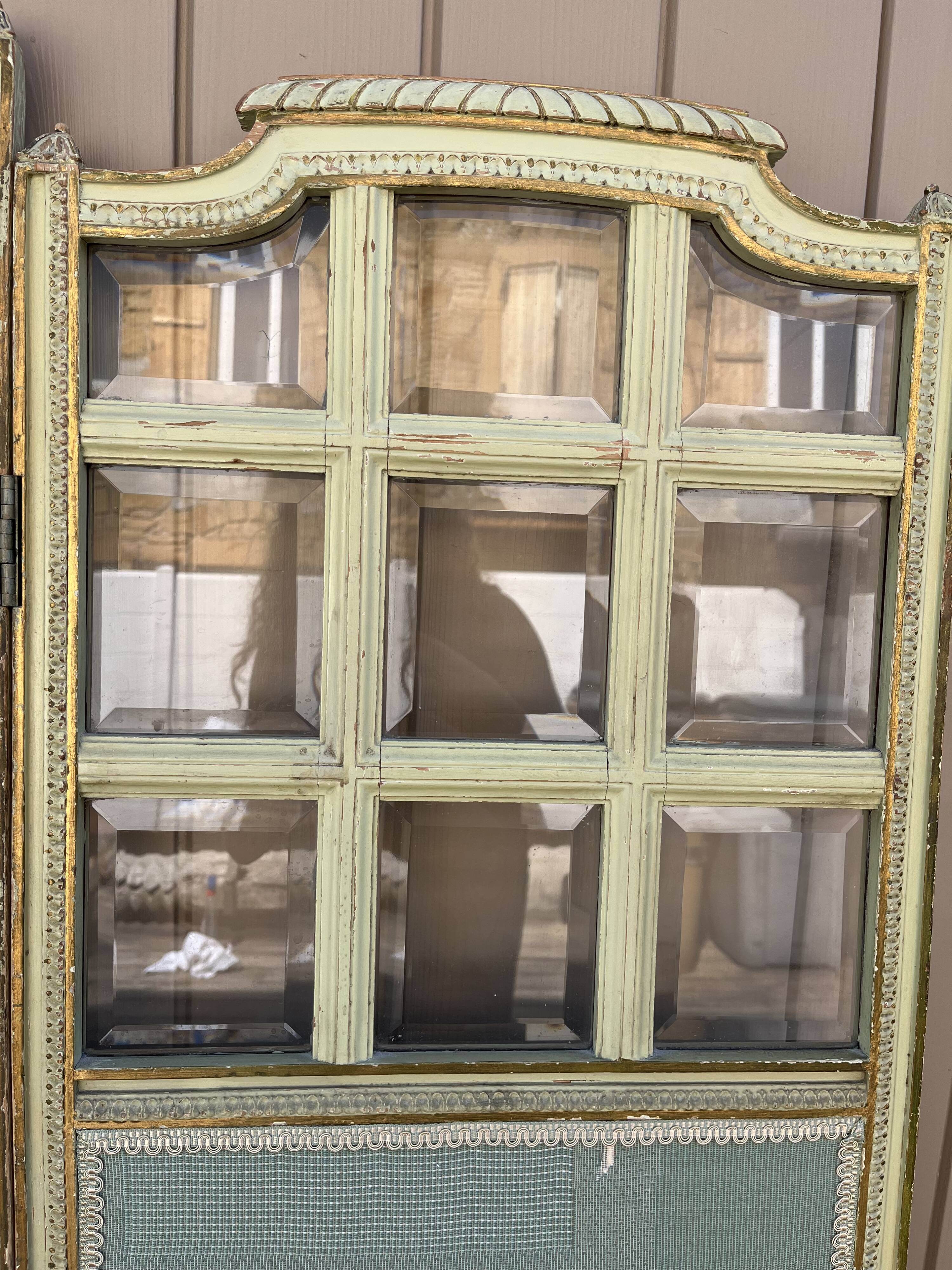 Paravent en verre et tissu