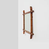 20th century rectangular faux bamboo wall mirror, France ca. 1960
