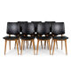 Lot de 6 chaises scandinaves Années 60